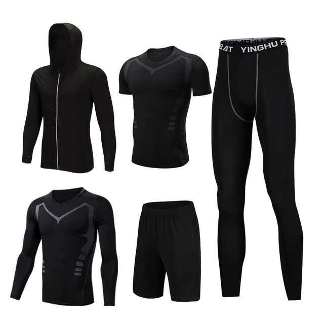 Compression Sports Wear Men's Running Tracksuit Sports Suit Gym Fitness Clothes Running Sets Jogging Basketball Training Clothes