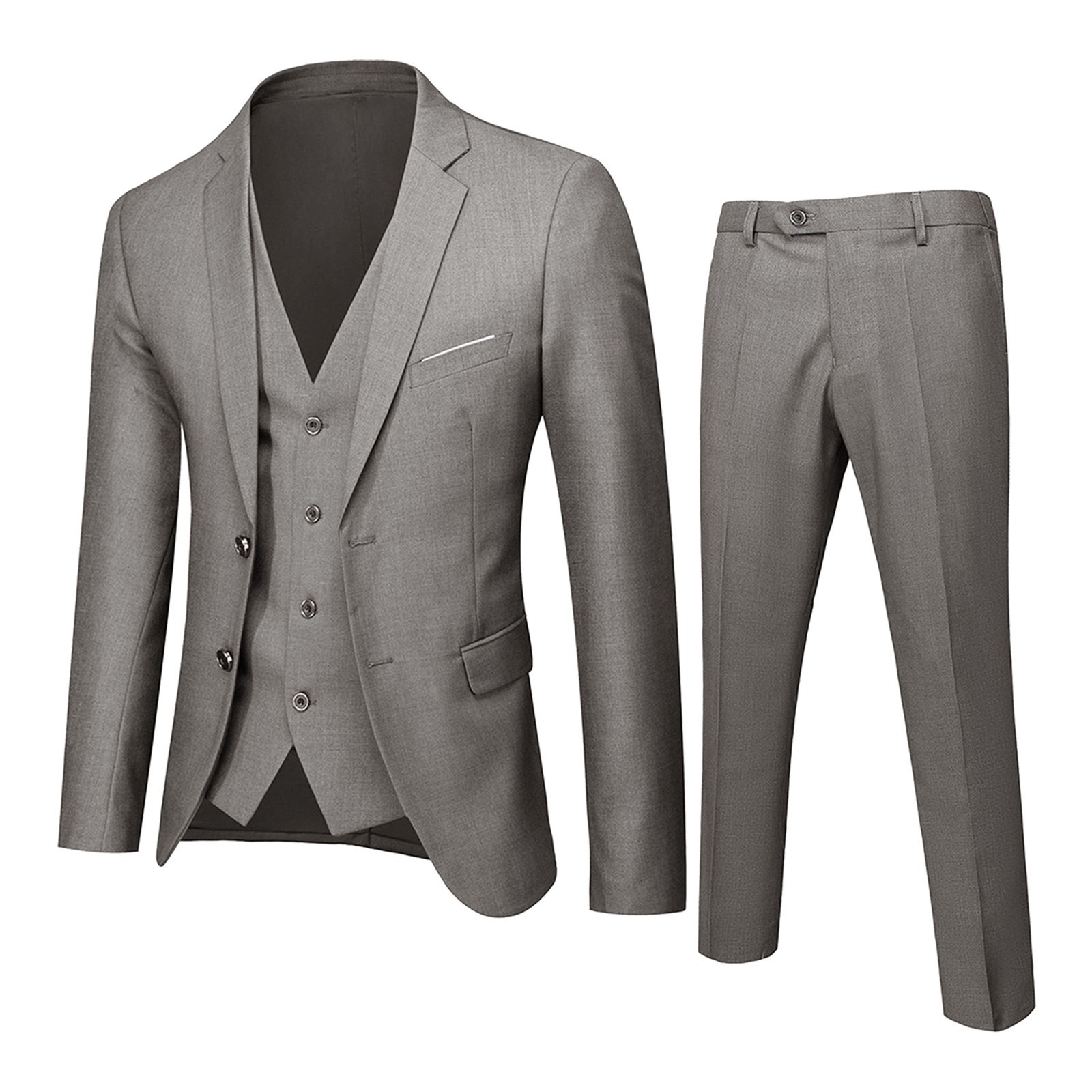 Men Blazers 3 Pieces Sets Business Suits Vest Pants Blue Coats Wedding Party 2024 Formal Elegant Jackets Korean Slim Suit