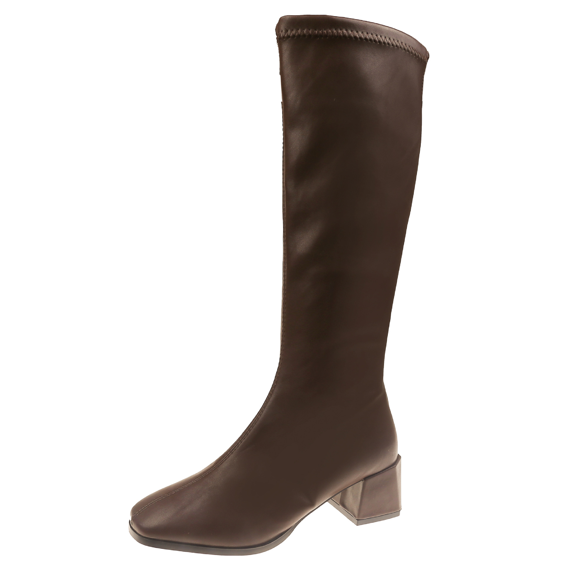 White High-heeled Boots Women's Spring and Autumn Thick Leg Thin Boots 2023 New Autumn Thick-heeled but Knee Boots