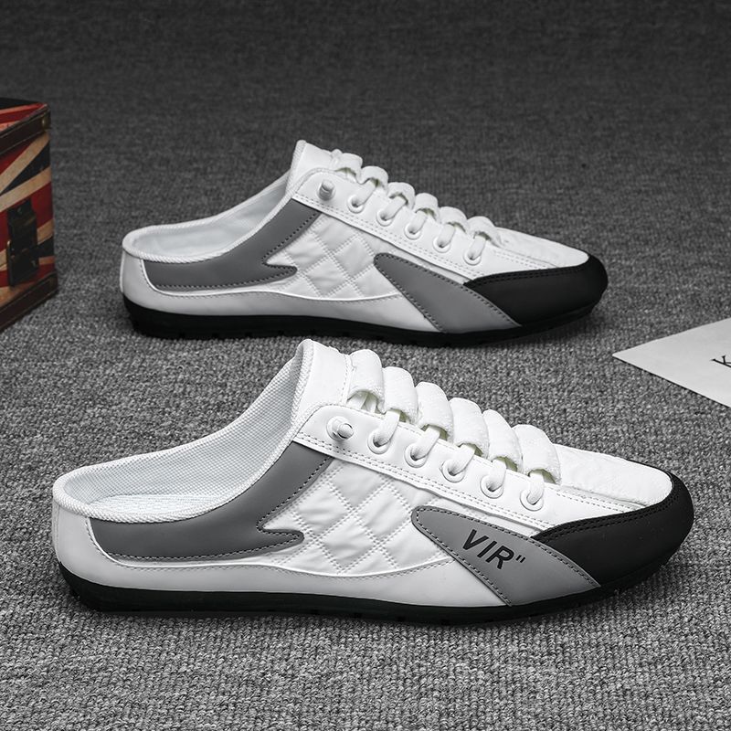 Summer Breathable Slip-on Baotou Slippers Korean Fashionable Lazy Shoes Fashion Driving Shoes New Men's Shoes