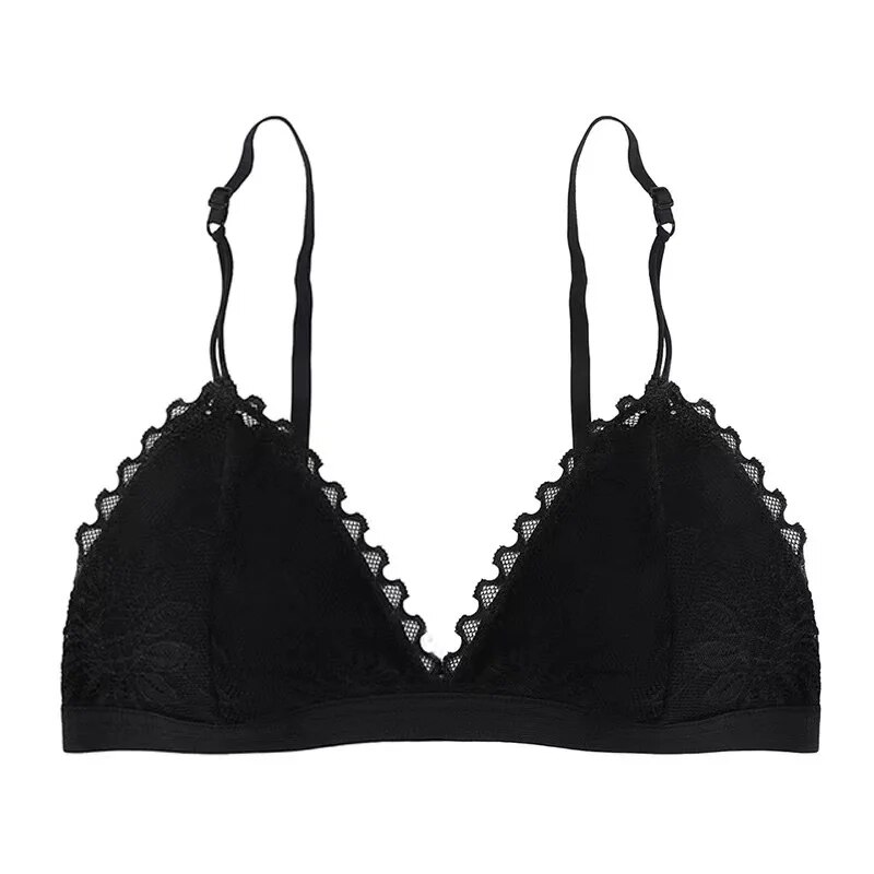 Women Lace Bra Wireless Bra Underwear White Black One Size Detachable Cup Sexy Soft Ventilate Fashion