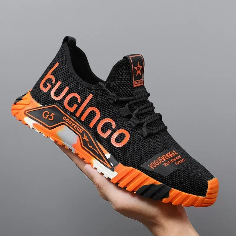 Fashion Men Sneakers Mesh Casual Shoes Lac-up Men Shoes Lightweight Vulcanize Shoes Walking Sneakers Man Running Gym Shoes