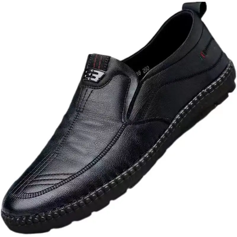 Mens Loafers Casual Leather Flats Breathable Slip on Shoes for Male Work Office Driving Sneakers Comfortable Zapatos