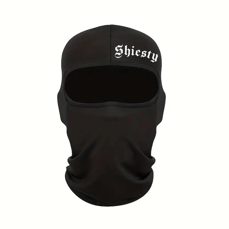 1PC Gothic Letter Printed Ski Mask Hip Hop Unisex Balaclava Elastic Breathable Neck Gaiter UV Protection Sunscreen Face Mask