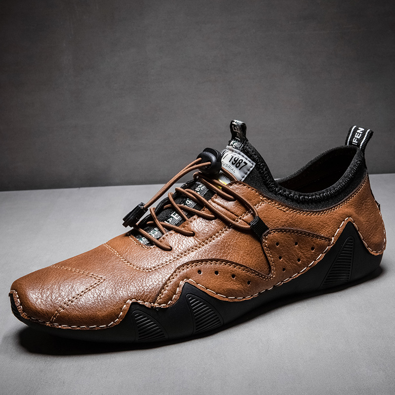 Leather Casual Sneakers for Men Driving Shoes 2024 New Fashion In Waterproof Men Doug Luxury Dress Loafers Shoes Footwear ???