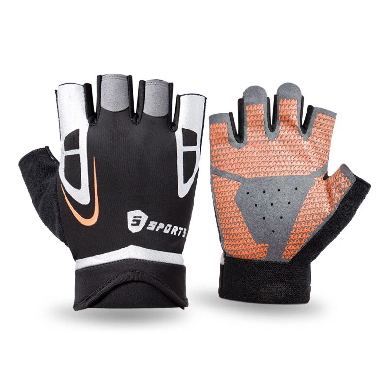 Men Cycling Bicycle Gloves Half Finger Gym Gloves Women Mitten Breathable Anti-slip Glove Fitness Sport Training Gloves
