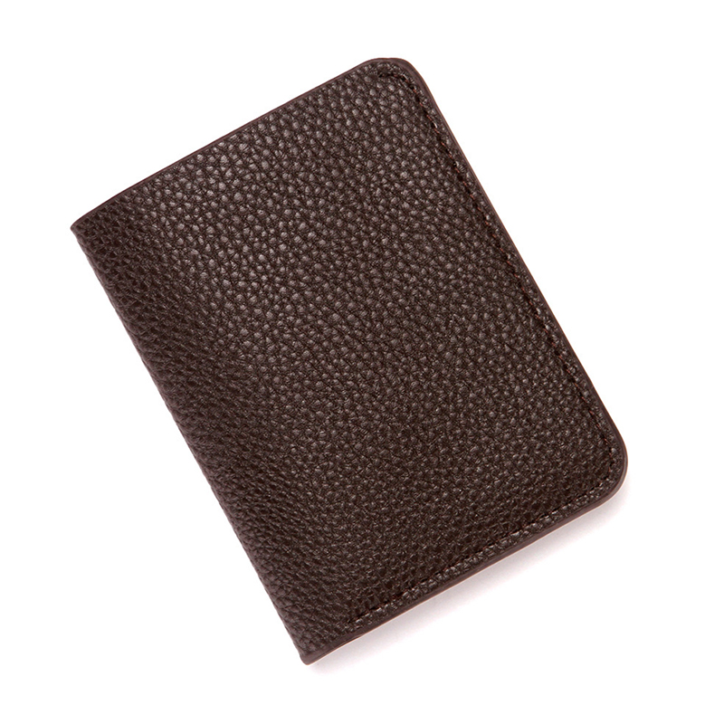 Fashion Soft Men Wallet Pu Leather Lychee Pattern Mini Coin Purse Driver's License Card Holder