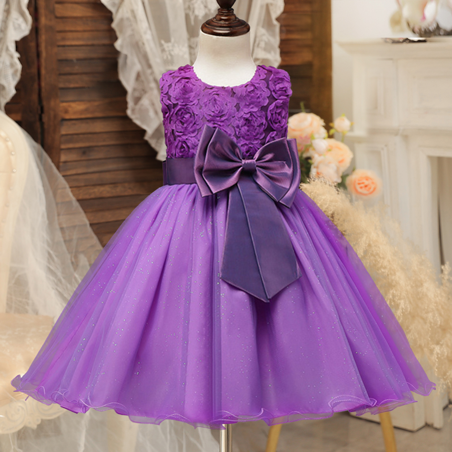 Flower Girls Dress for Wedding Evening 3-10Y Baby Girl Birthday Xmas  Party Tutu Princess Dresses Christmas New Year Kid Clothes
